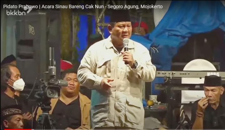 Di Depan Prabowo, Cak Nun Terang-terangan Sebut ‘Gak Usah Nyapres’