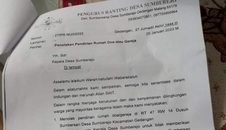 Usai Mediasi dengan FKUB, Surat Penolakan Pendirian Gereja di Malang Dibatalkan